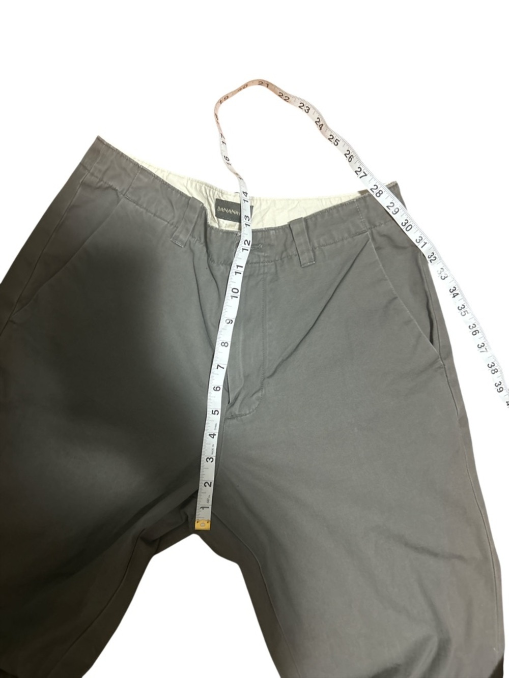 Banana Republic Gray Cotton Chino Pants Men’s 33x32 Straight Casual Minimalist - Picture 5 of 9